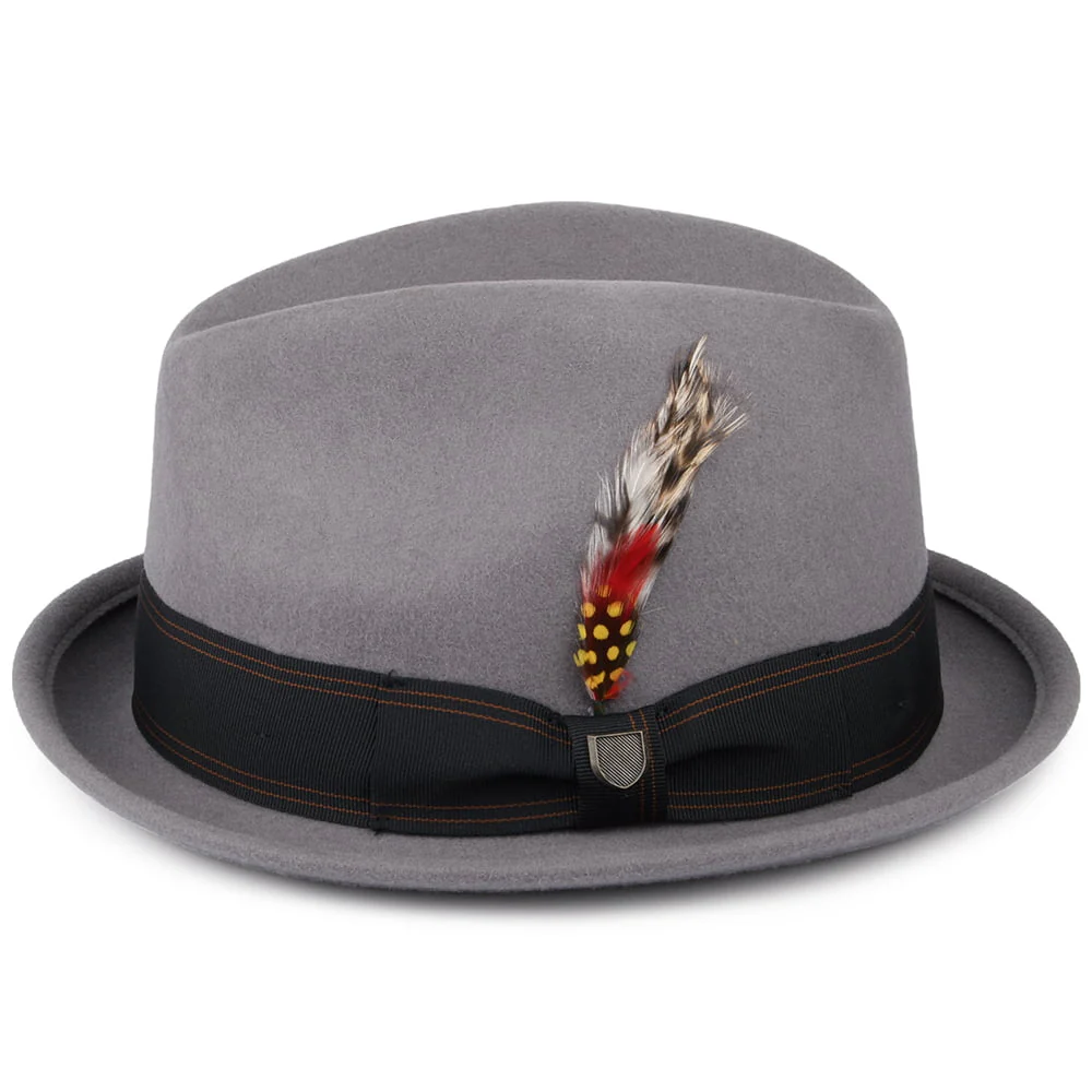Brixton Gain Trilby Hut aus Wollfilz mit schwarzem Hutband - Grau - Image 2