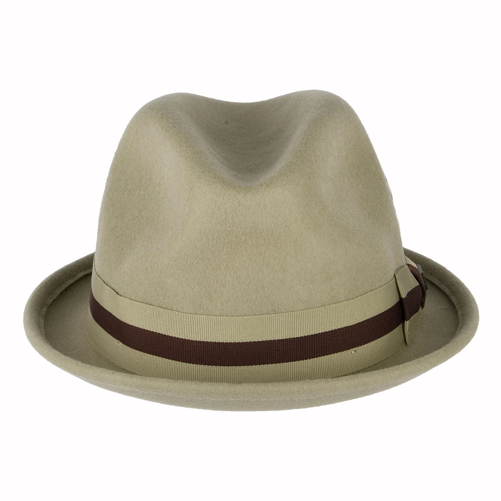 Brixton Gain Trilby Hut aus Wollfilz mit gestreiftem Band - Sand-Braun - Image 3