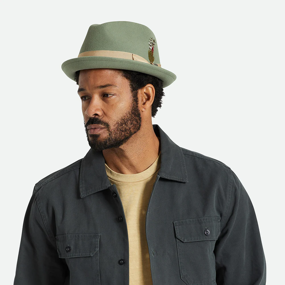 Brixton Gain Trilby Hut aus Wollfilz - Olivgrün - Image 4