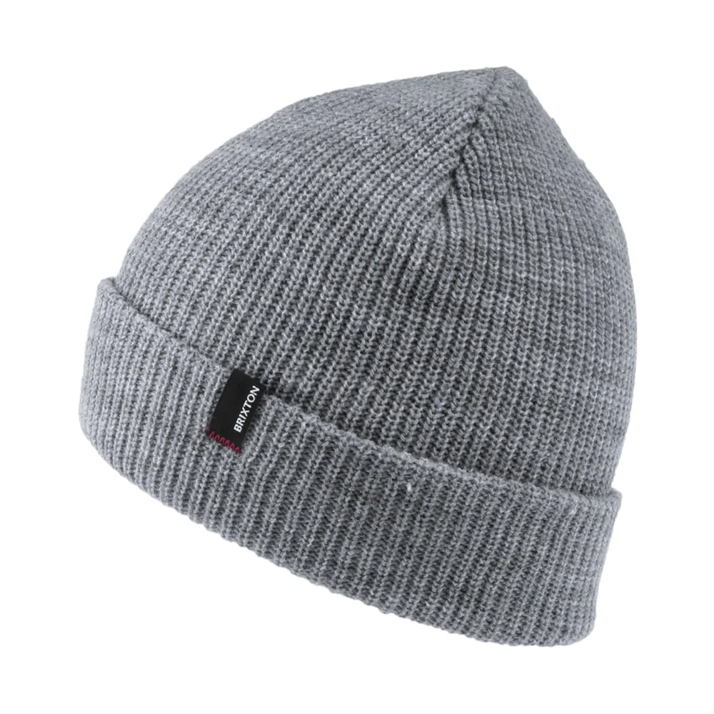 Brixton Heist Beanie Mütze mit Umschlag - Hellgrau