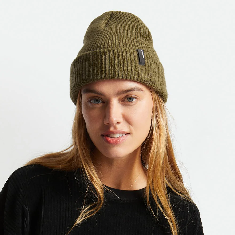 Brixton Heist Beanie Mütze mit Umschlag - Olivgrün - Image 3