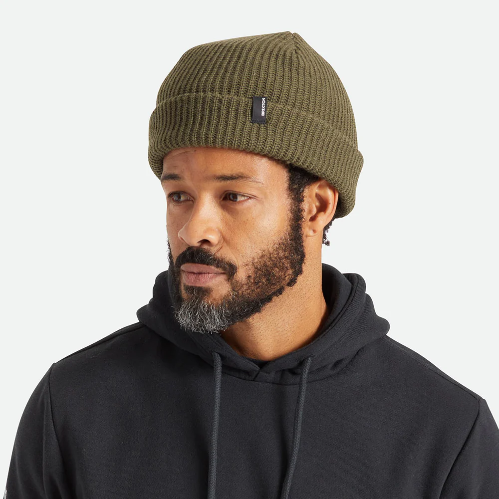 Brixton Heist Beanie Mütze mit Umschlag - Olivgrün - Image 4