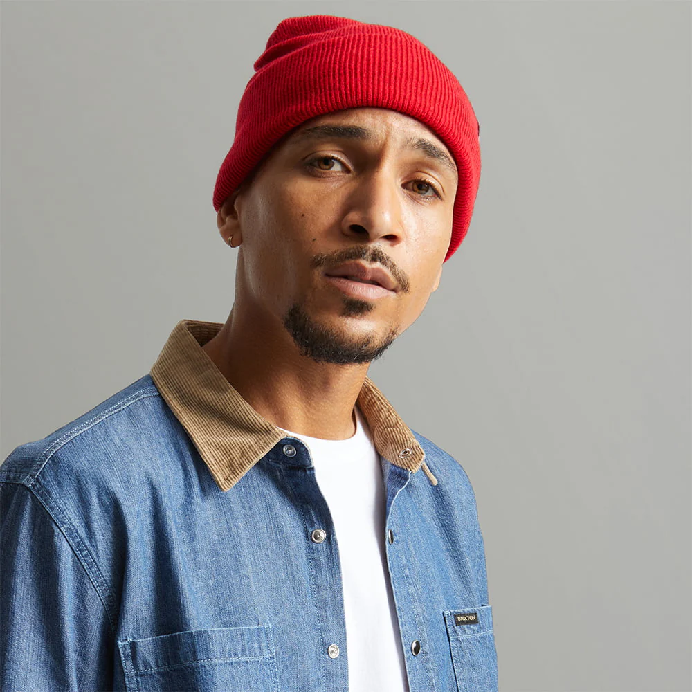 Brixton Heist Beanie Mütze mit Umschlag - Rot - Image 3