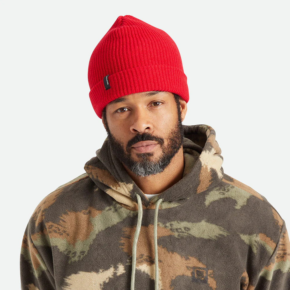 Brixton Heist Beanie Mütze mit Umschlag - Rot - Image 5