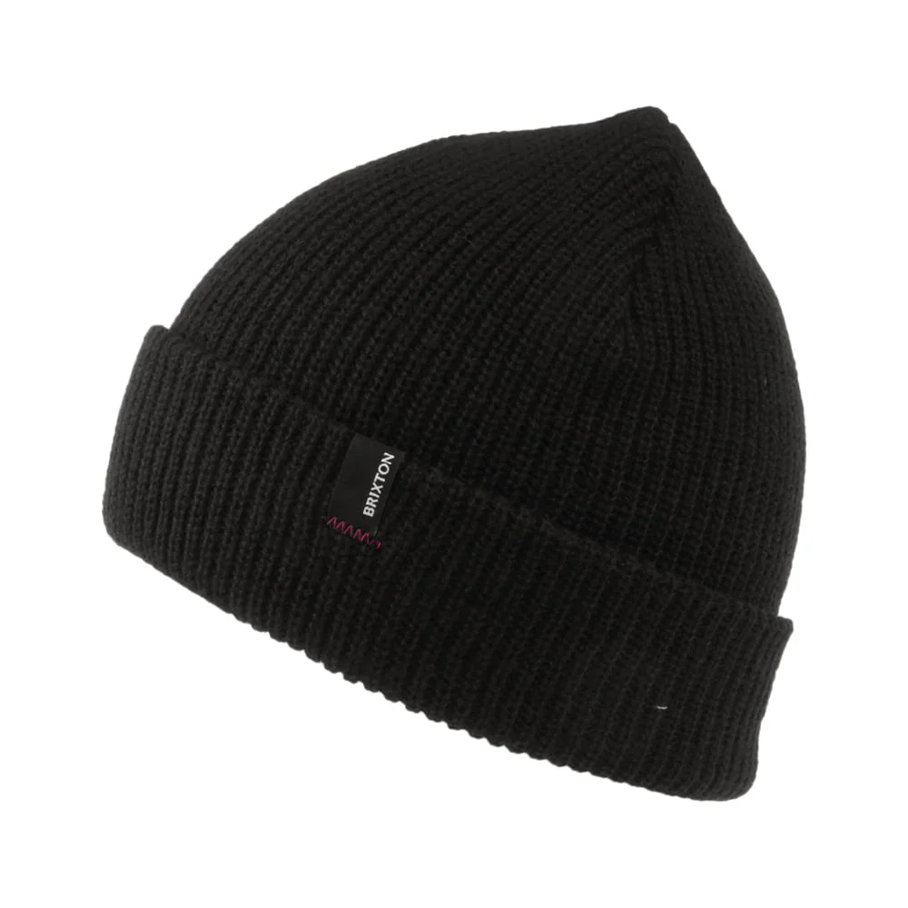 Brixton Heist Beanie Mütze mit Umschlag - Schwarz