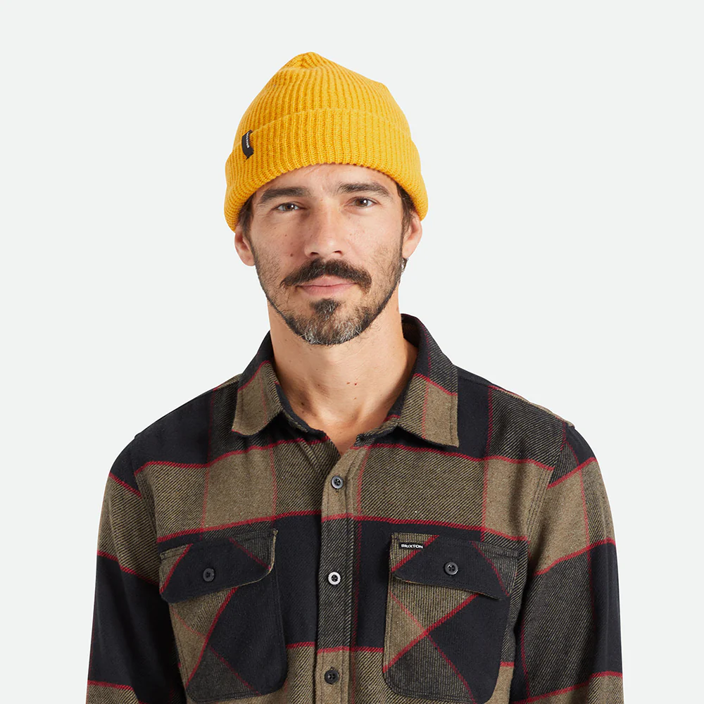 Brixton Heist Beanie Mütze mit Umschlag - Senfgelb - Image 3