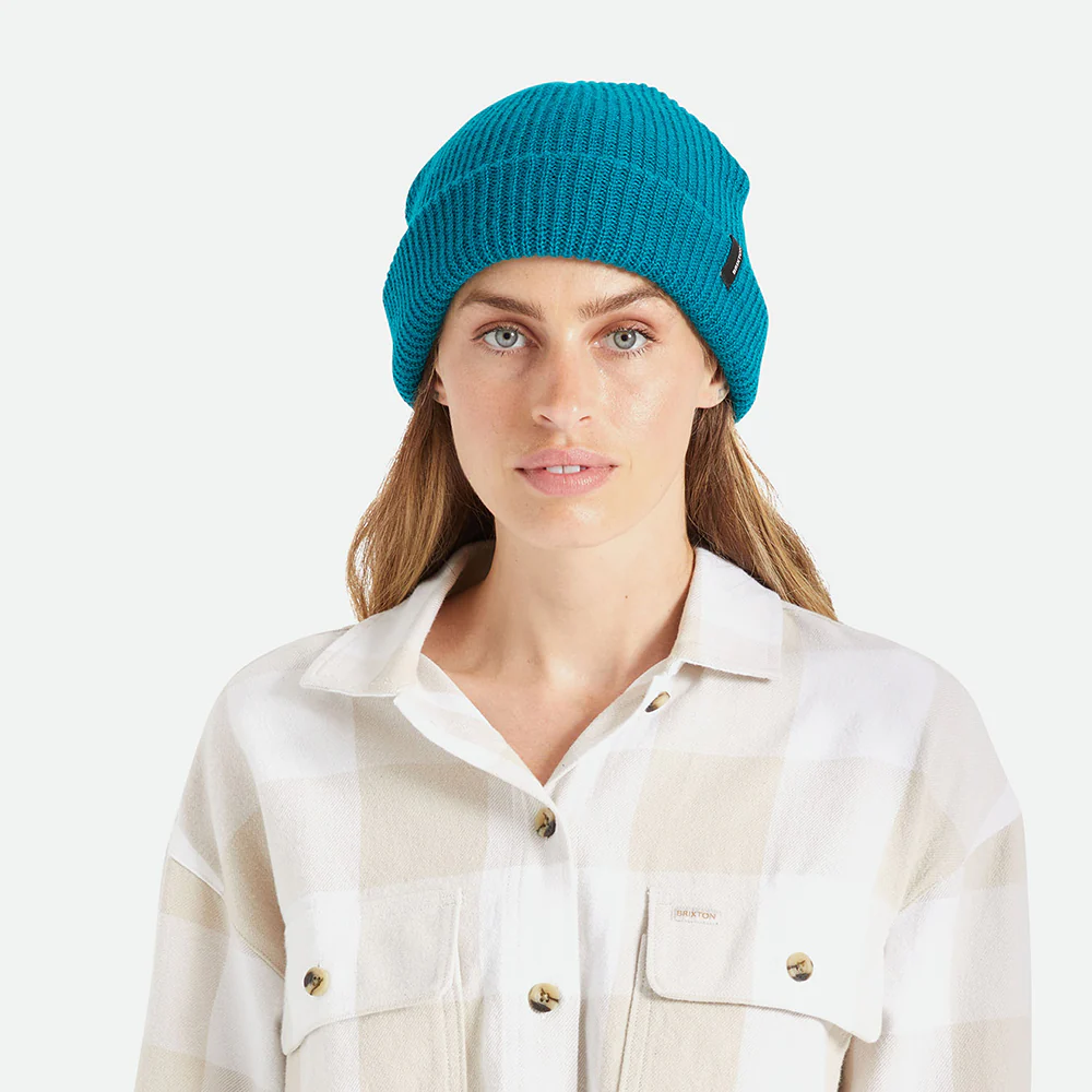 Brixton Heist Beanie Mütze mit Umschlag - Meerblau - Image 4
