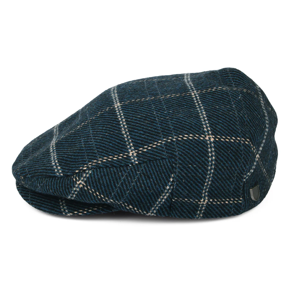 Brixton Hooligan Baggy Schiebermütze mit Fensterscheibenmuster - Blau-Schwarz - Image 3