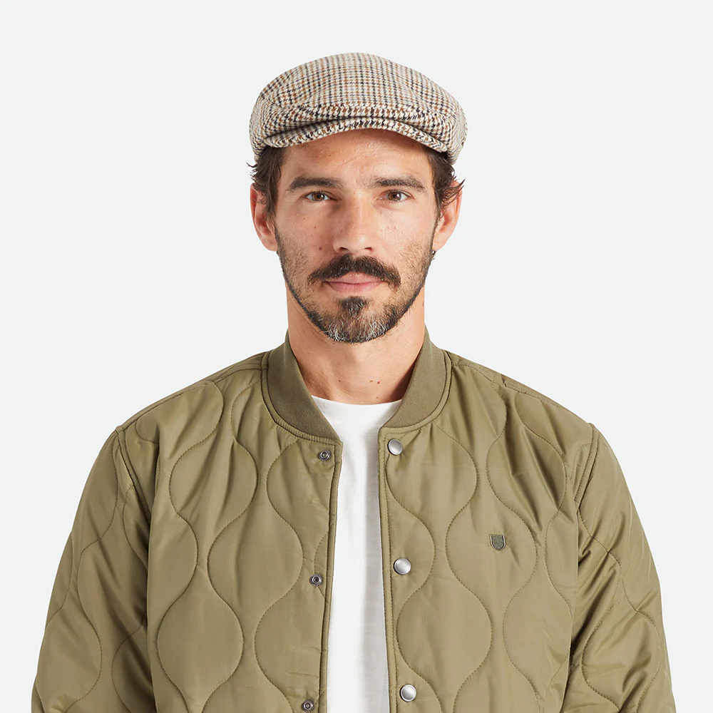 Brixton Hooligan Schiebermütze Houndstooth - Cremeweiß-Sand - Image 4