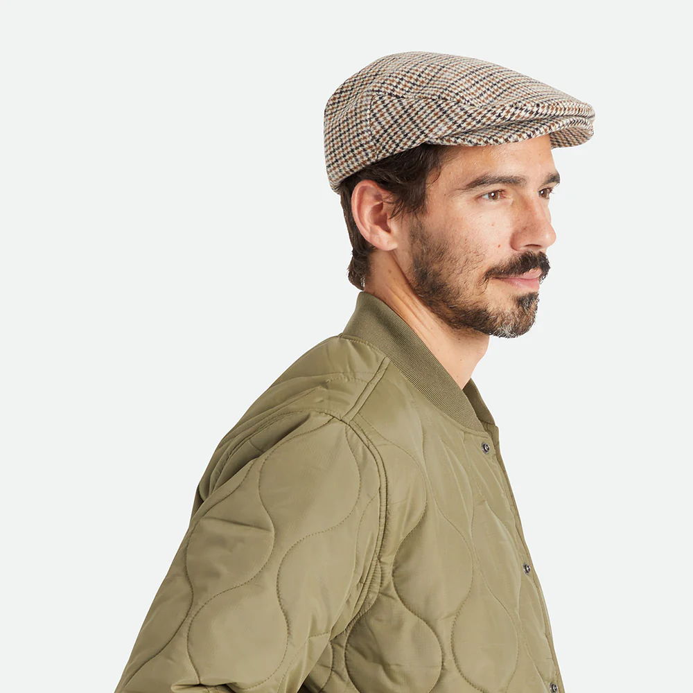 Brixton Hooligan Schiebermütze Houndstooth - Cremeweiß-Sand - Image 5