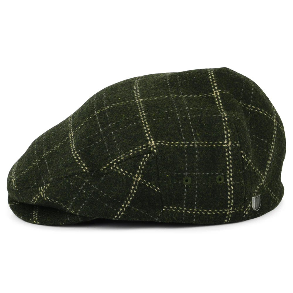 Brixton Hooligan Leichtgewicht Schiebermütze mit Schottenkaro - Moosgrün-Beige - Image 3