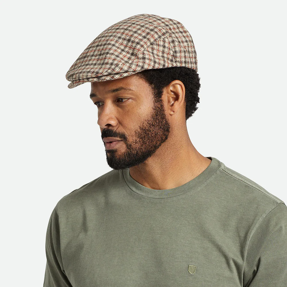 Brixton Hooligan Lightweight X Snap Schiebermütze Houndstooth - Sand-Braun-Orange - Image 4