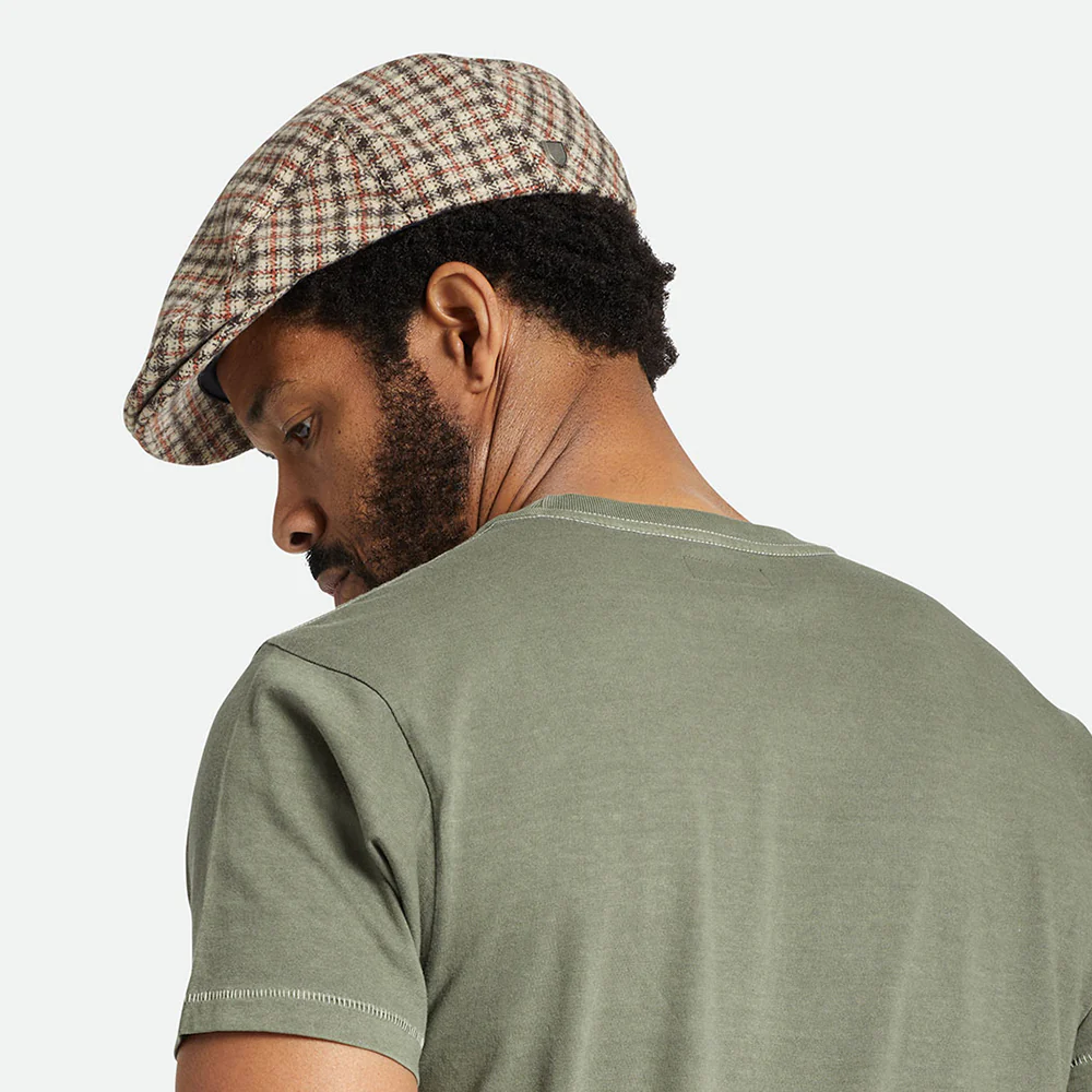 Brixton Hooligan Lightweight X Snap Schiebermütze Houndstooth - Sand-Braun-Orange - Image 5