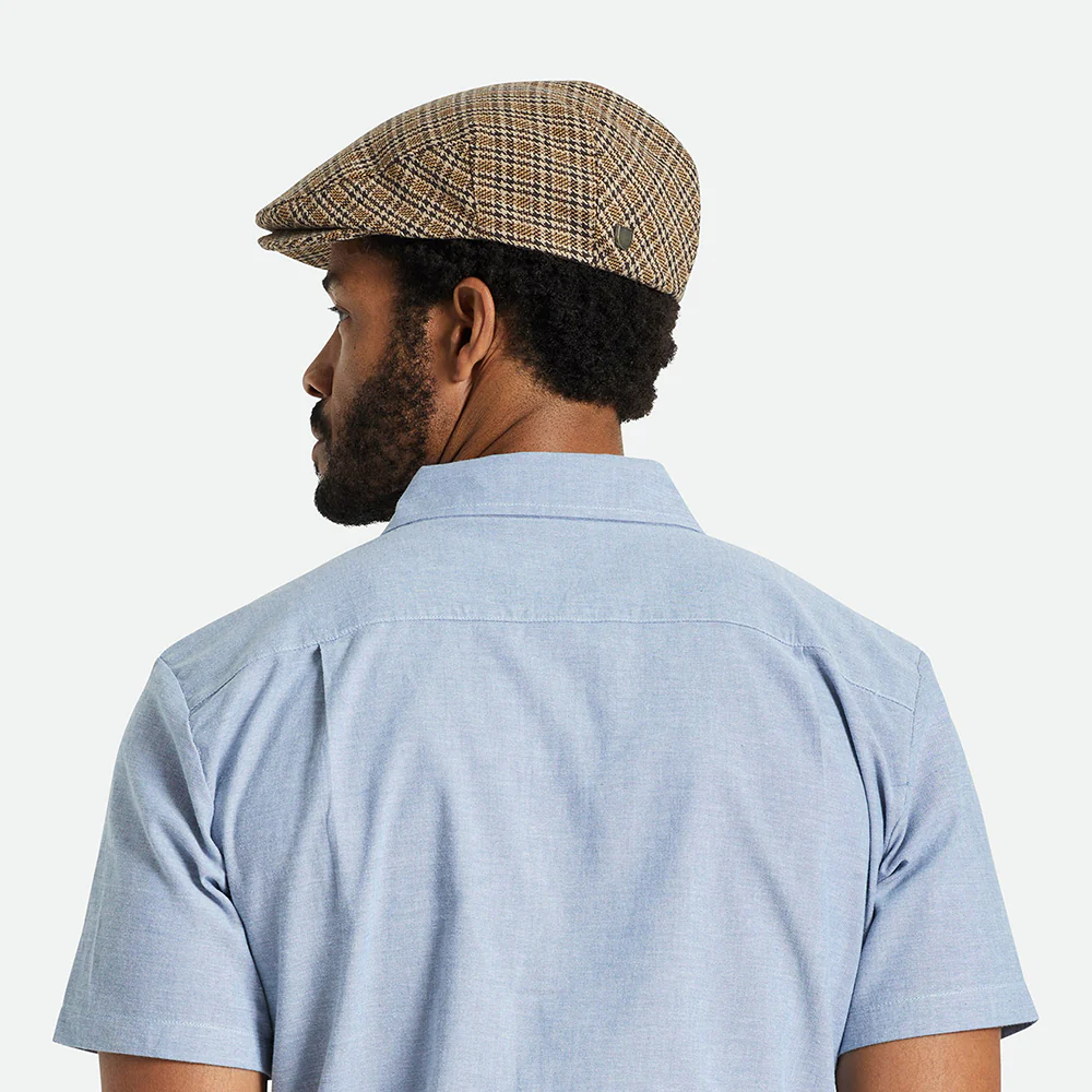 Brixton Hooligan Schiebermütze Houndstooth - Dunkelbraun-Sand - Image 5