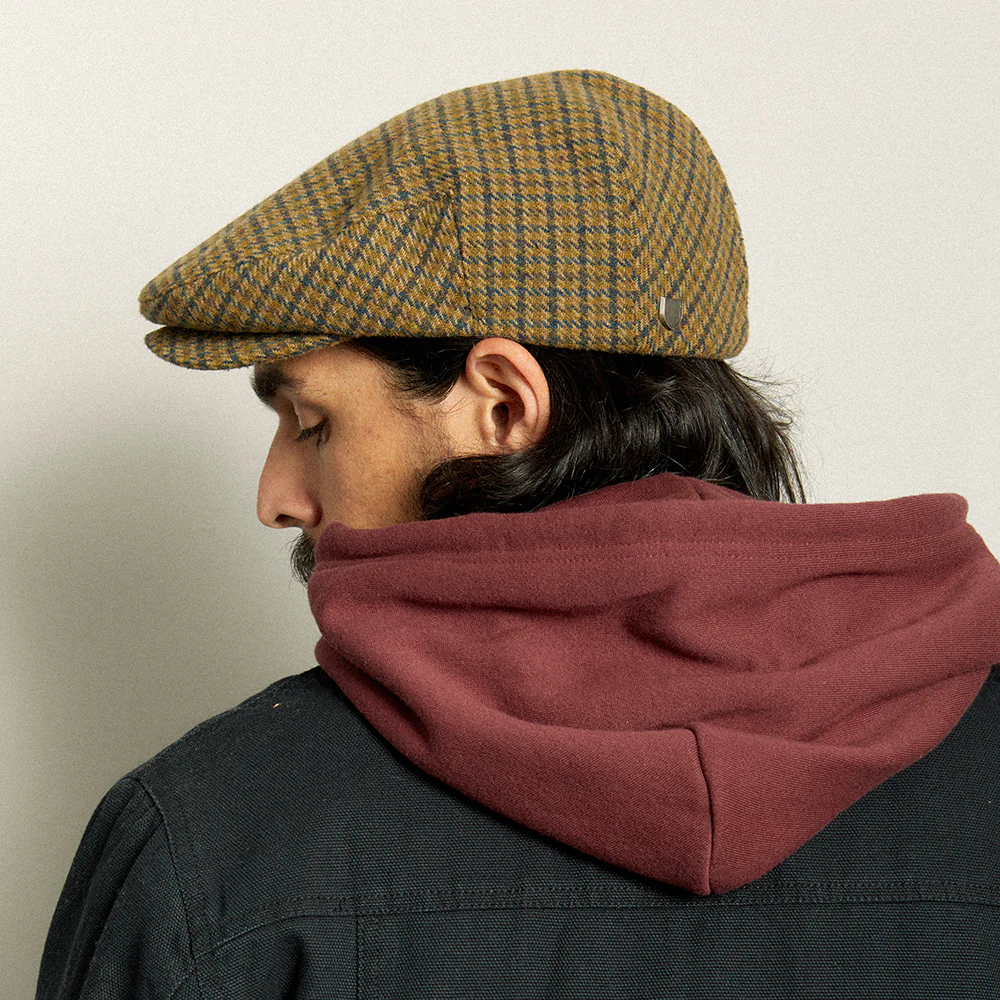 Brixton Hooligan Schiebermütze Houndstooth - Hellolivgrün-Braun - Image 7