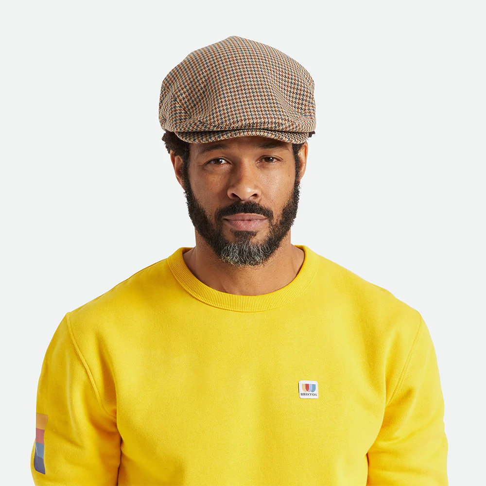Brixton Hooligan Schiebermütze Houndstooth - Sand-Marineblau - Image 3
