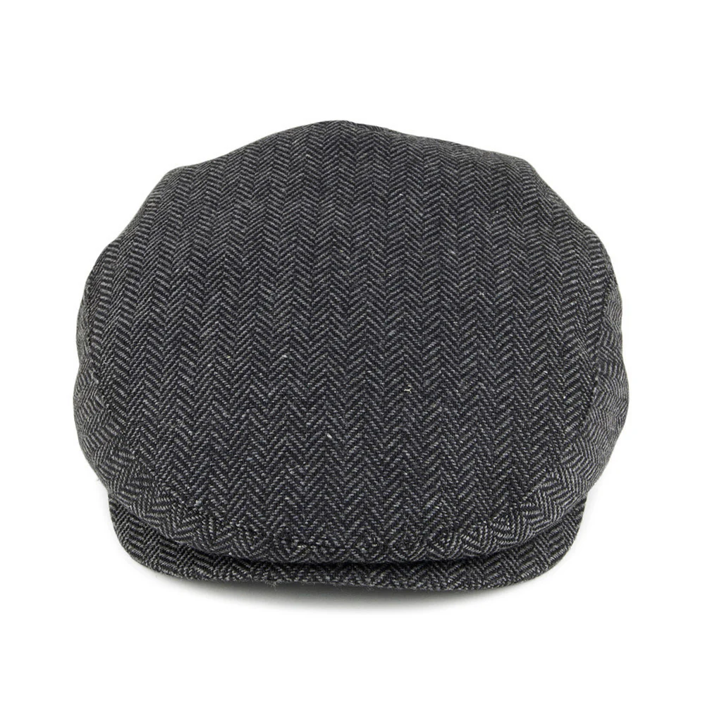 Brixton Hooligan Schiebermütze in Fischgrätmuster - Schwarz-Grau - Image 2
