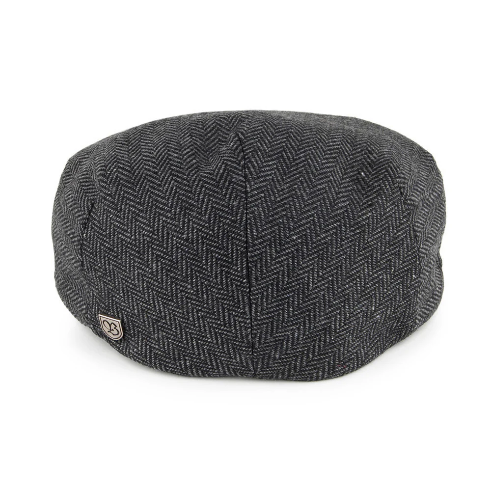 Brixton Hooligan Schiebermütze in Fischgrätmuster - Schwarz-Grau - Image 4