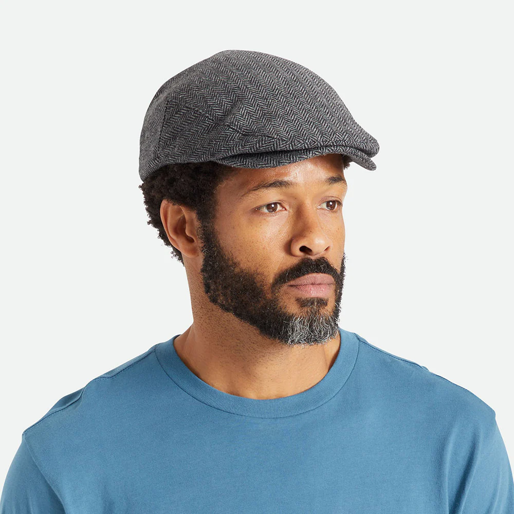 Brixton Hooligan Schiebermütze mit Fischgrätmuster - Grau-Schwarz - Image 6