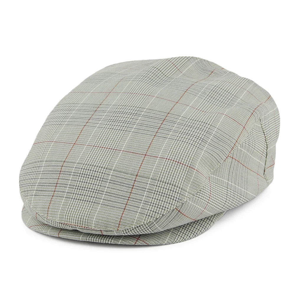 Brixton Hooligan Schiebermütze mit Windowpane-Muster - Grau-Salbeigrün