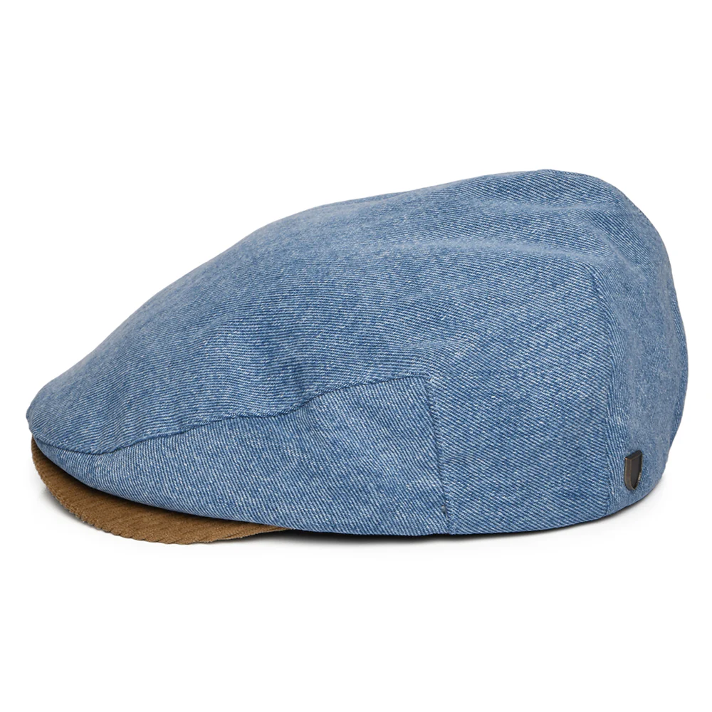 Brixton Hooligan Verwaschener Denim Schiebermütze - Blau-Braun - Image 3
