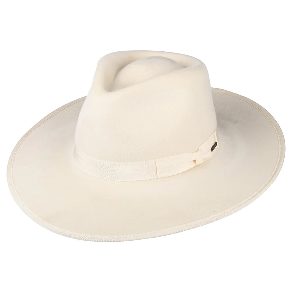 Brixton Jo Rancher Cowboy Hut aus Wollfilz - Cremeweiß