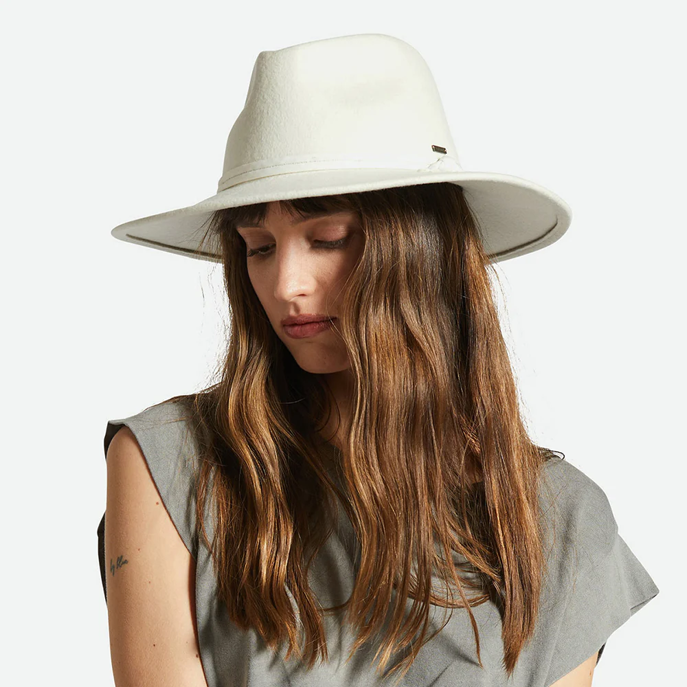 Brixton Joanna Knautschbarer Fedora Hut aus Wollfilz - Cremeweiß - Image 4