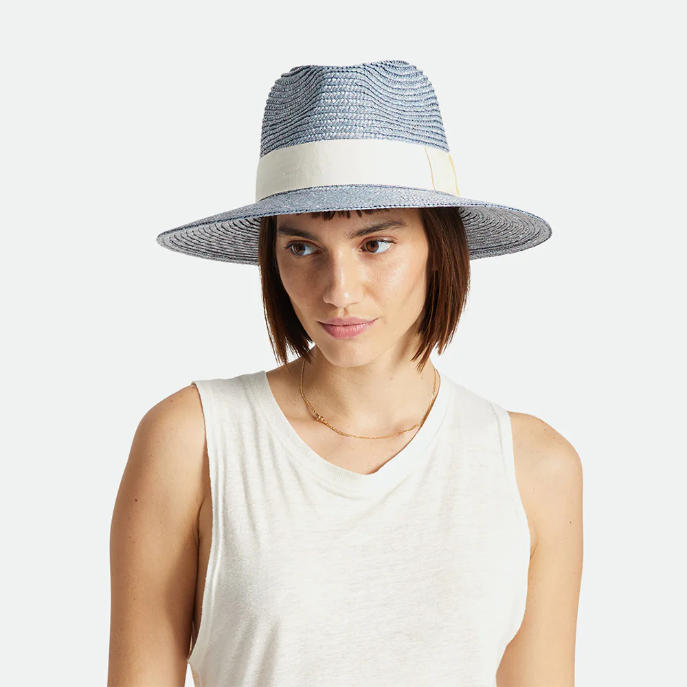 Brixton Joanna Kurze Krempe Sonnenhut aus Stroh - Eisblau - Image 4