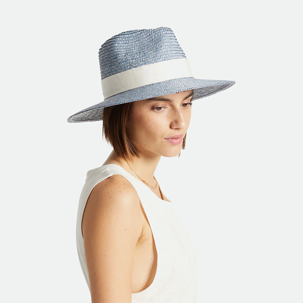 Brixton Joanna Kurze Krempe Sonnenhut aus Stroh - Eisblau - Image 5