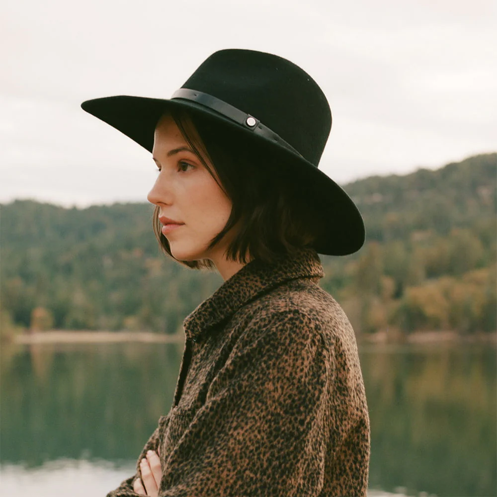 Brixton Layton Weite Krempe Fedora Hut - Schwarz - Image 5