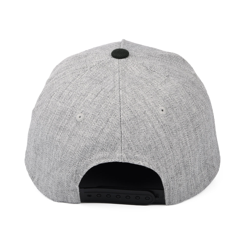 Brixton Linwood C NetPlus MP Snapback Cap - Grau Melliert-Schwarz - Image 3
