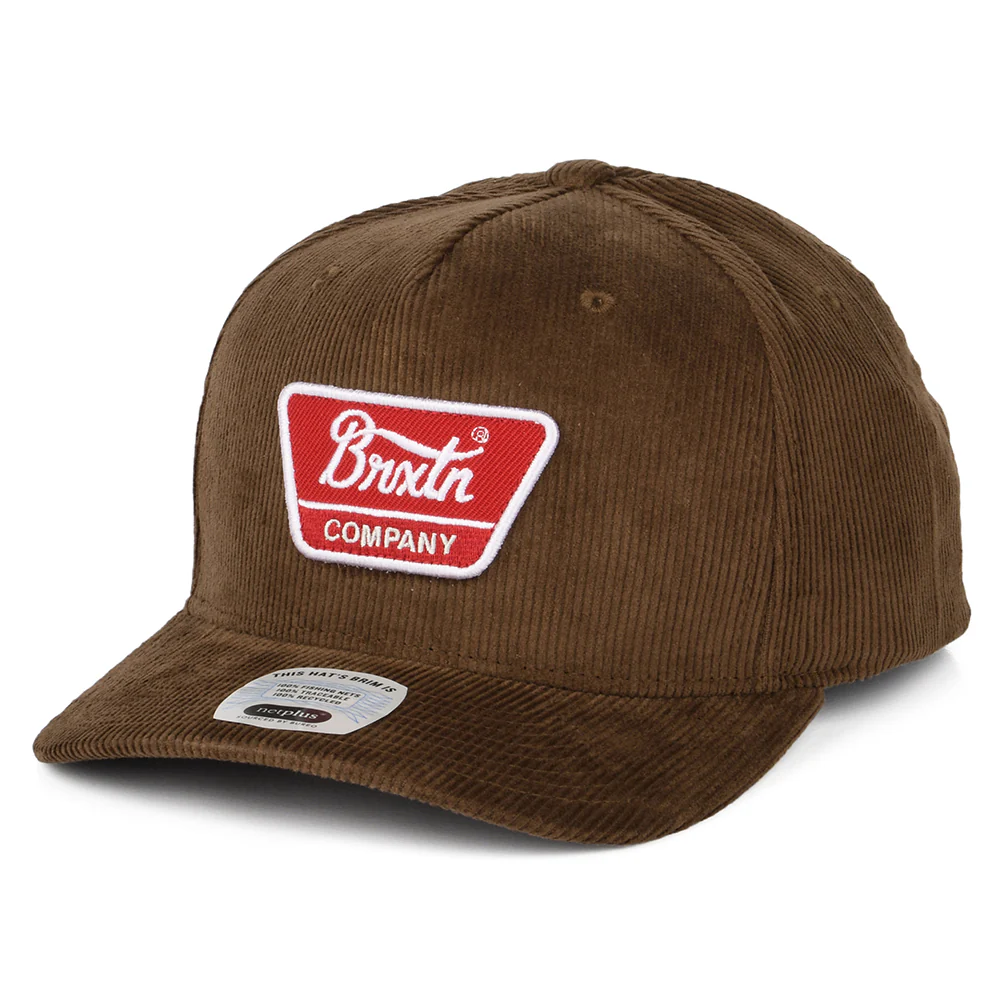 Brixton Linwood C NetPlus MP Kord Snapback Cap - Braun-Rot