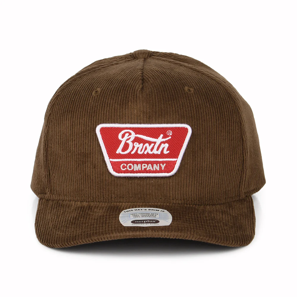 Brixton Linwood C NetPlus MP Kord Snapback Cap - Braun-Rot - Image 2