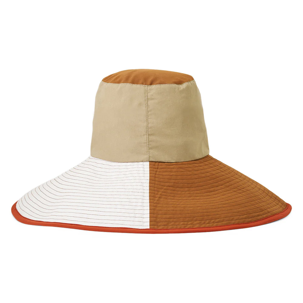 Brixton Maddie mit erweiterter Krempe Knautschbarer Fischerhut - Sand-Braun-Weiß - Image 3