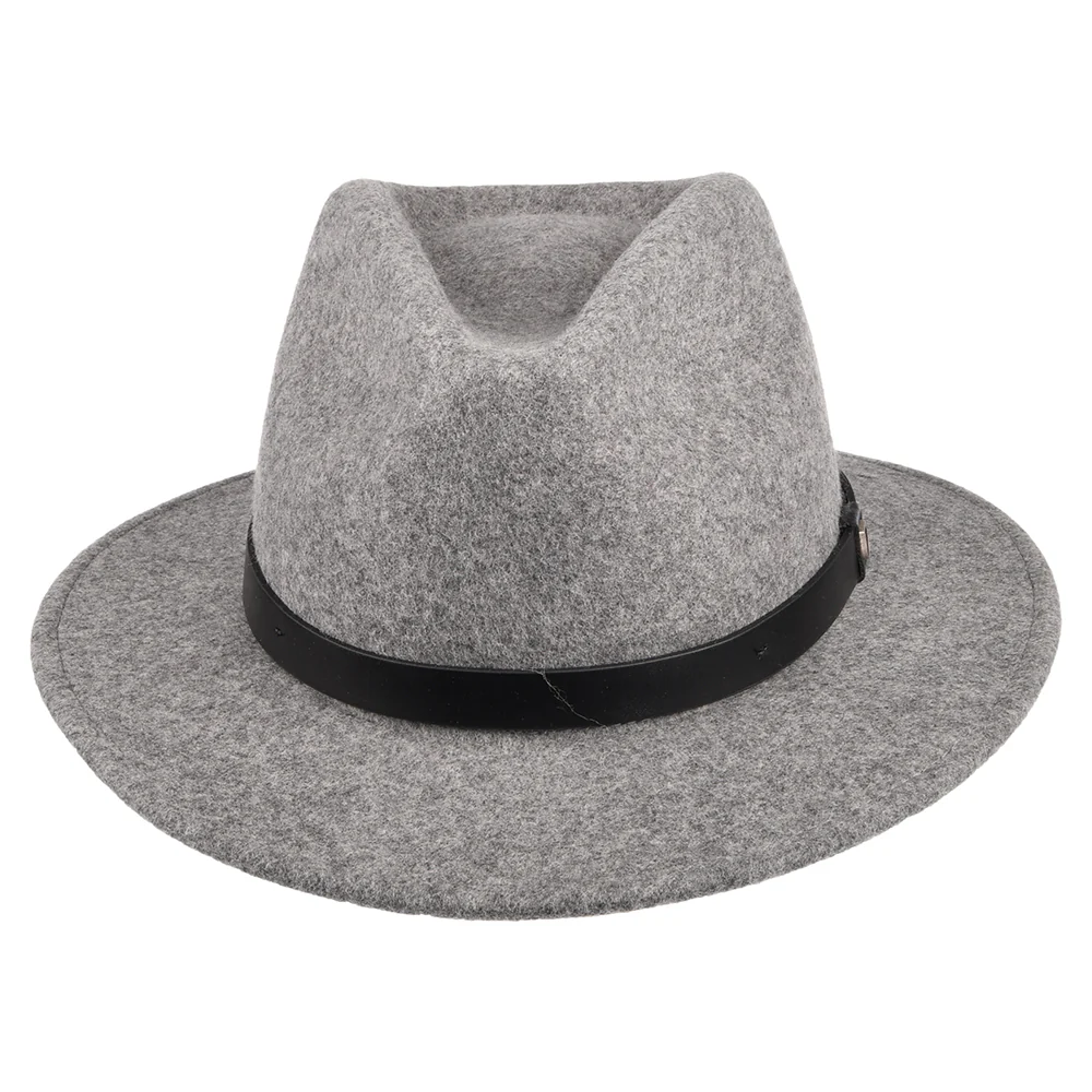 Brixton Messer Fedora Hut aus Wollfilz - Meliertes Grau - Image 3
