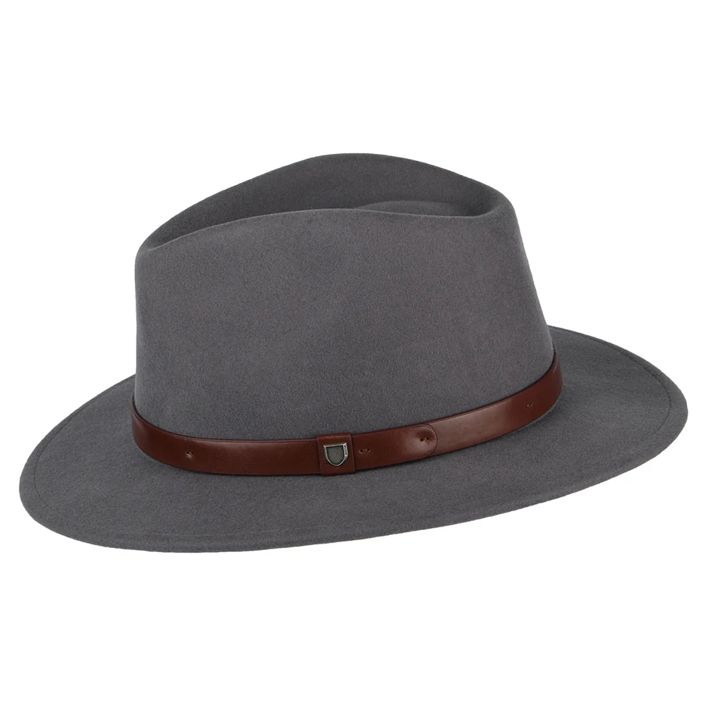 Brixton Messer Fedora Hut aus Wollfilz - Mittelgrau - Image 2