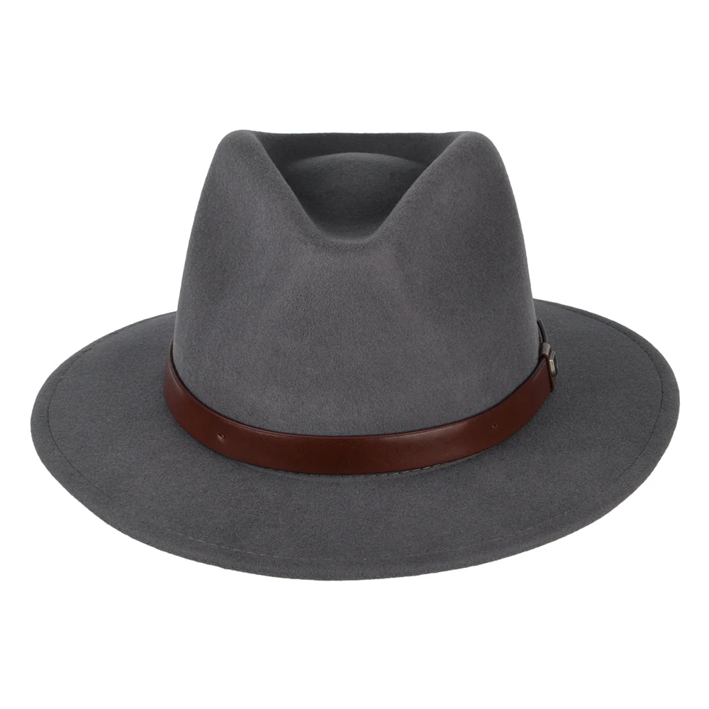 Brixton Messer Fedora Hut aus Wollfilz - Mittelgrau - Image 3
