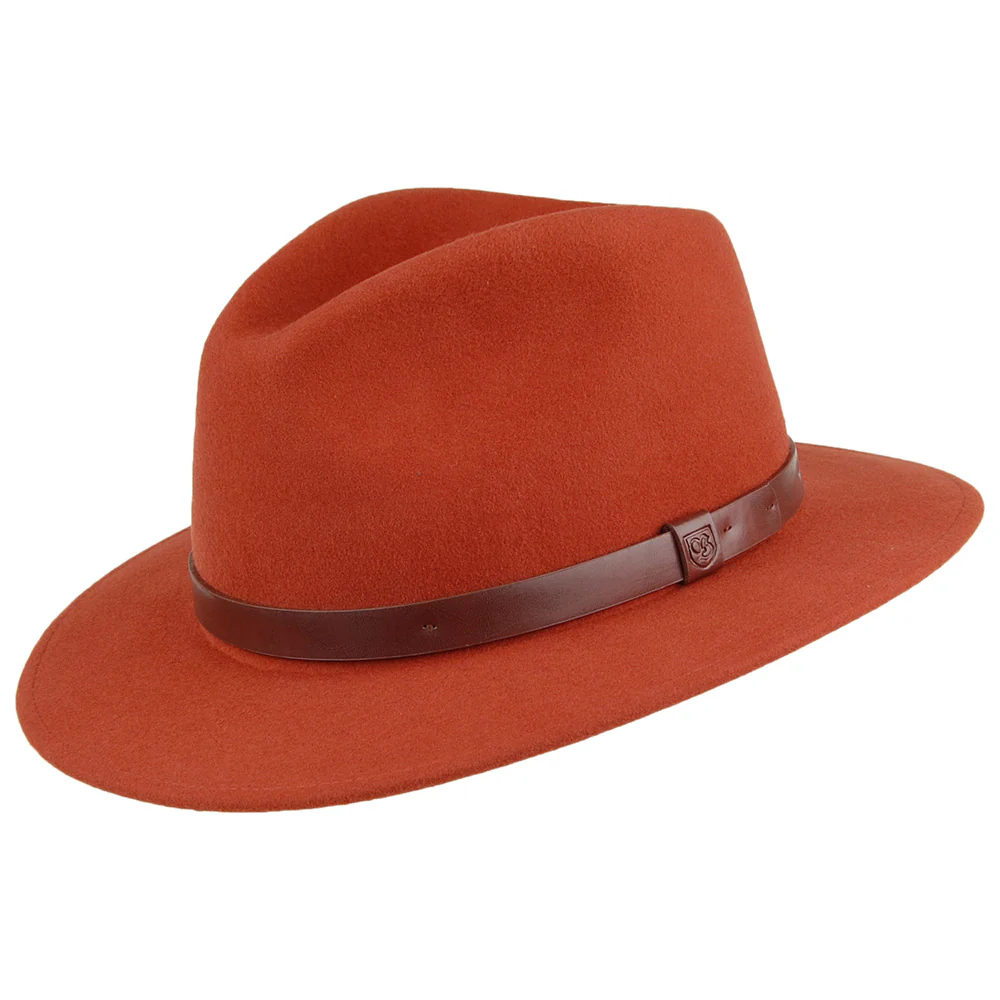 Brixton Messer Fedora Hut - Ziegelrot