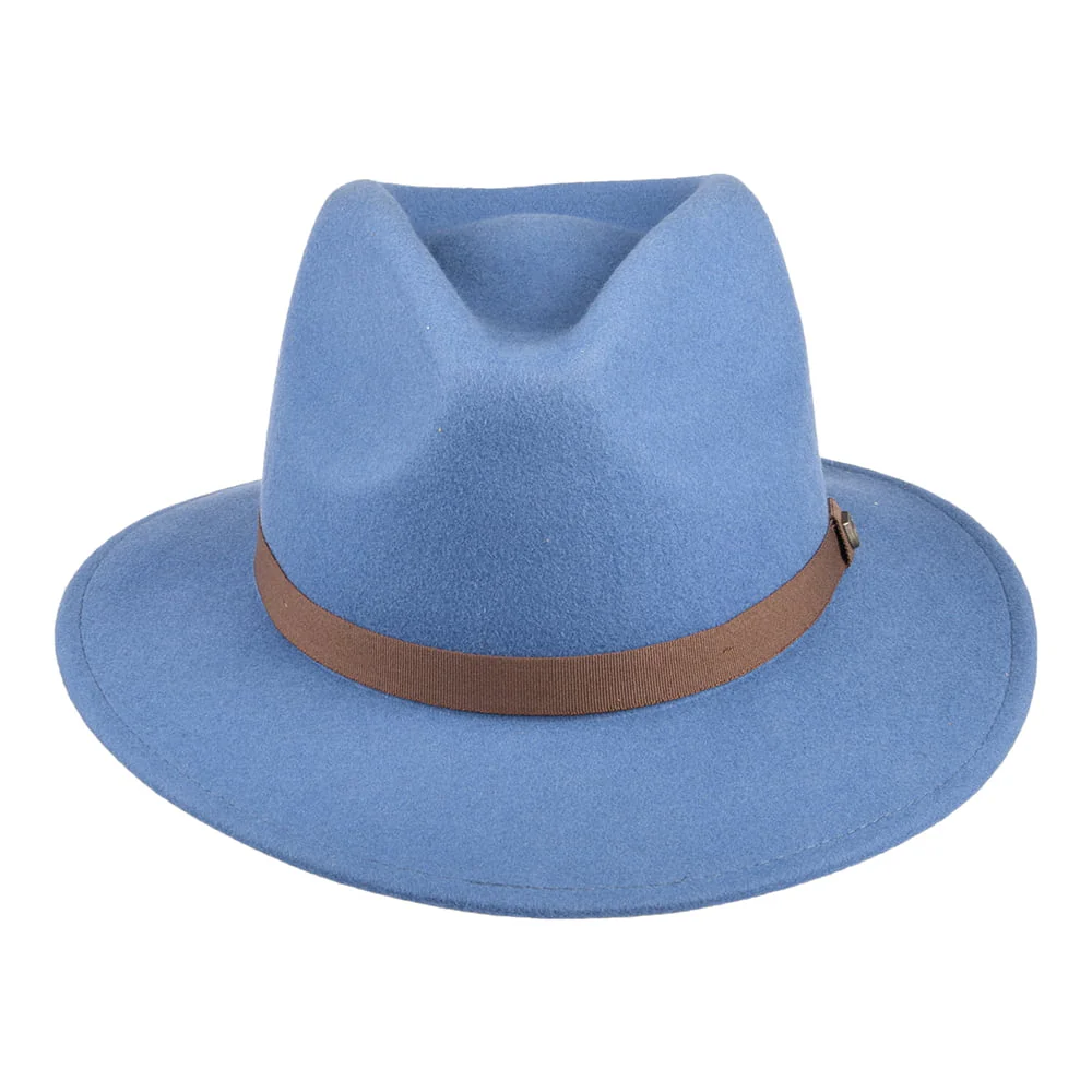 Brixton Messer Packbarer Fedora Hut aus Wollfilz - Schieferblau - Image 3