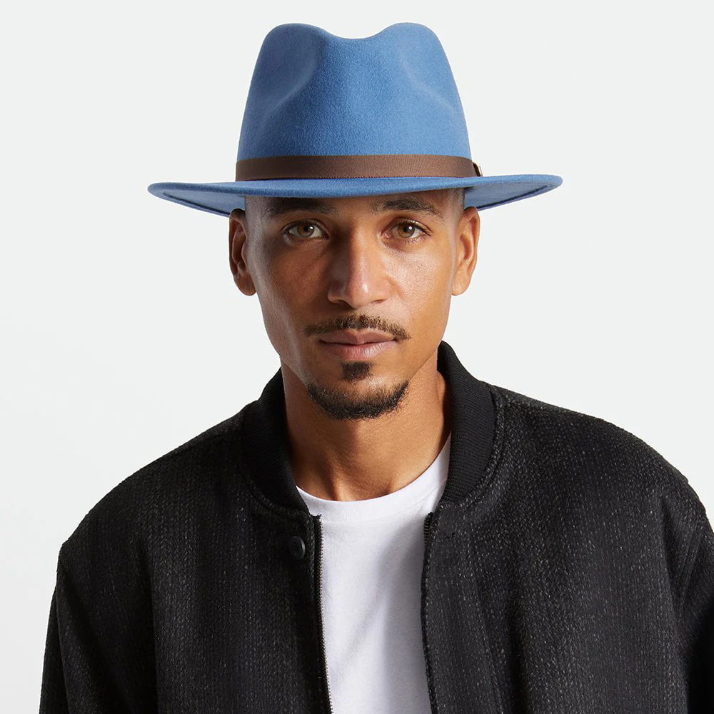 Brixton Messer Packbarer Fedora Hut aus Wollfilz - Schieferblau - Image 4
