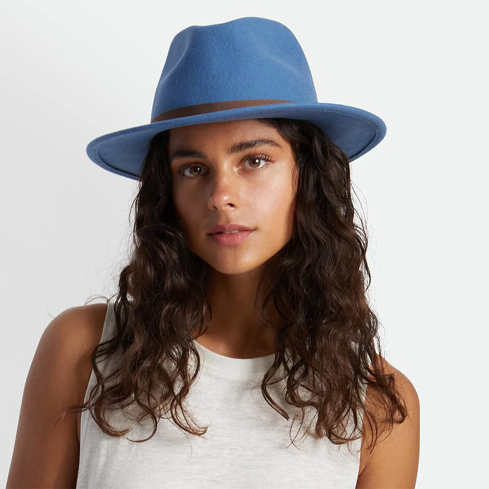 Brixton Messer Packbarer Fedora Hut aus Wollfilz - Schieferblau - Image 5