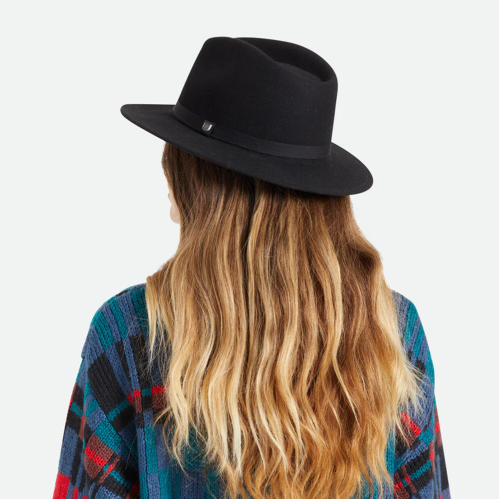 Brixton Messer Packbarer Fedora Hut aus Wollfilz - Schwarz - Image 10
