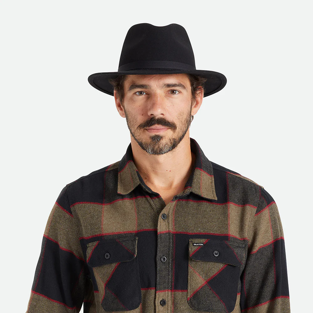 Brixton Messer Packbarer Fedora Hut aus Wollfilz - Schwarz - Image 5