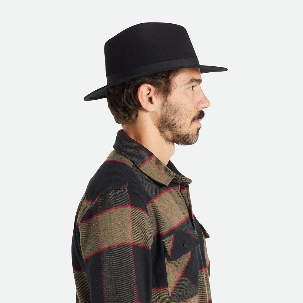 Brixton Messer Packbarer Fedora Hut aus Wollfilz - Schwarz - Image 6
