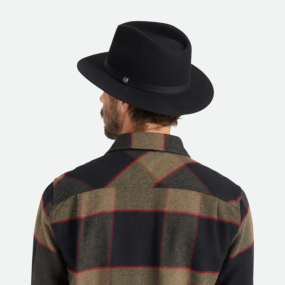 Brixton Messer Packbarer Fedora Hut aus Wollfilz - Schwarz - Image 7