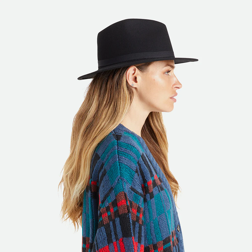 Brixton Messer Packbarer Fedora Hut aus Wollfilz - Schwarz - Image 9