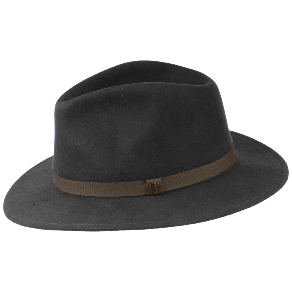 Brixton Messer Packbarer Fedora Hut aus Wollfilz - Verwaschenes Schwarz-Braun - Image 2