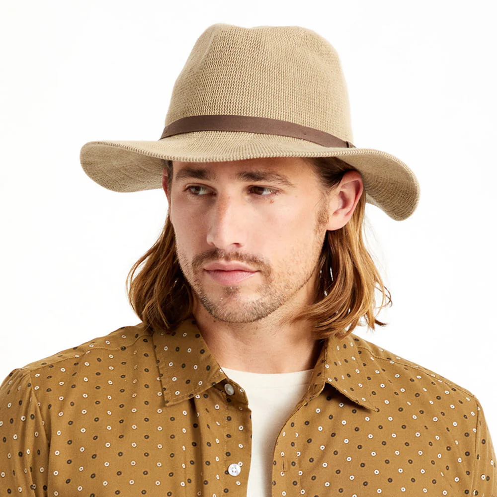 Brixton Messer Packbarer Fedora Hut gestrickt - Hellbraun - Image 2