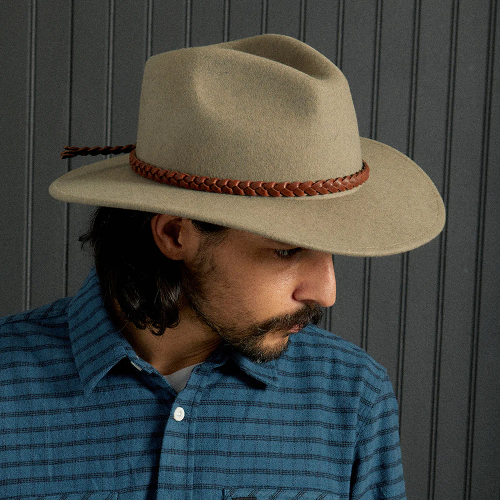 Brixton Messer Western Fedora Hut aus Wollfilz - Natur Meliert - Image 5