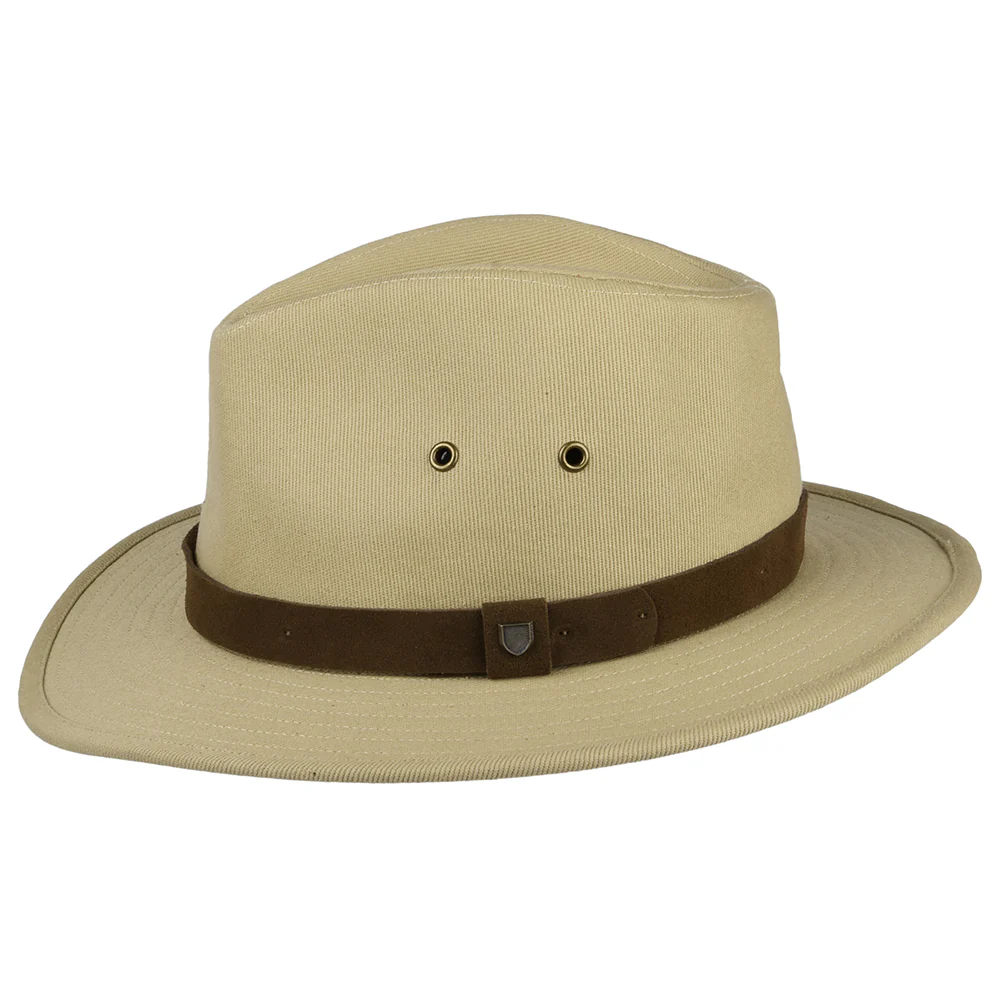 Brixton Messer X Adventure Wasserabweisender Fedora Hut aus Baumwolle - Creme - Image 2